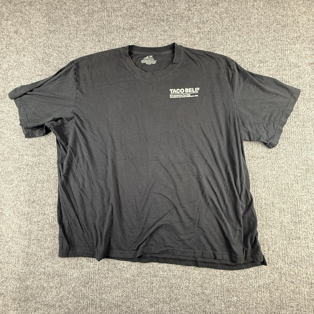 Taco Bell Shirt Mens 3XL Black Live Mas Est 1962 Downey CA Graphic Tee Fast Food